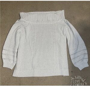 crown & ivy Off-Shoulder Cream Sweater